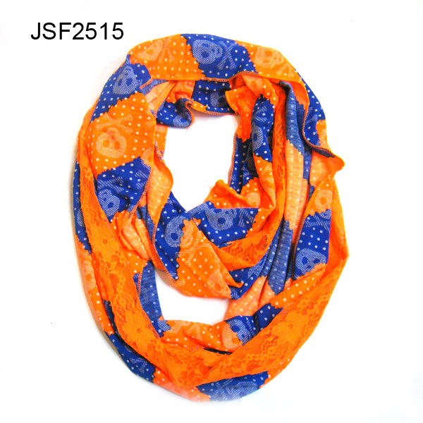 Skull lace snood scarf