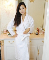 Women's terry plain bathrobe