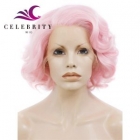 Pink Color Synthetic Hair Lace Front Wigs