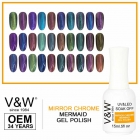 Metal Mermaid Gel Polish Starry Glitter Nail Lacquer Mirror Chrome Color Fast Dry Metallic Gel Nail Polish