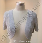 gray women's knitted sleeveless cardigan