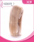 100% Real Human Hair Blonde Straight Full Lace Wig-C