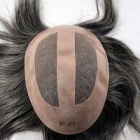 Fake real short mens hair pieces toupee