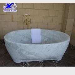 Carrara white solid marble bathtub