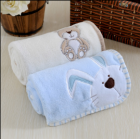 lovely embroidery solid fleece baby blanket