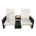 Double Seat Adjustable Wicker Lounge Chair (HJGF060)
