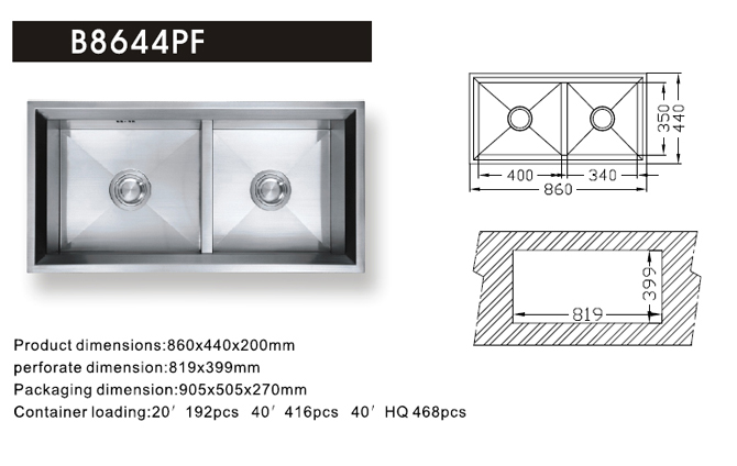 Double Bowls Sink (B8644PF)