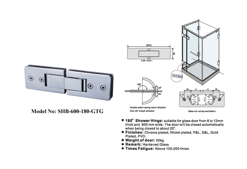 Shower door hinge