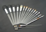 17pcs Transparent Acrylic Kolinsky Brush Set